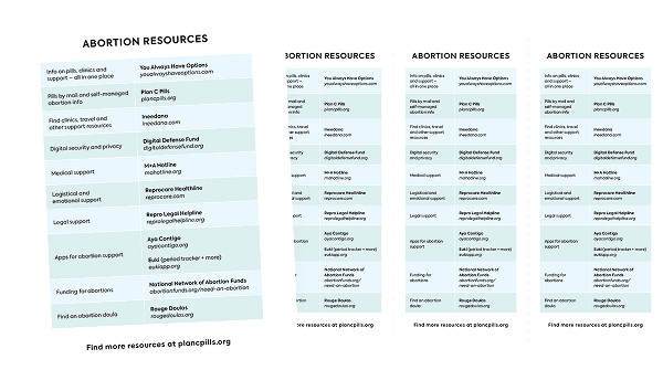 Abortion resource flyers